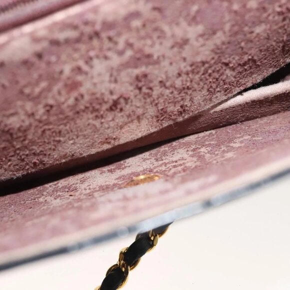 CHANEL Matelasse Chain Shoulder Bag Lamb Skin Black Gold CC Auth fm4823 - Picture 10 of 16